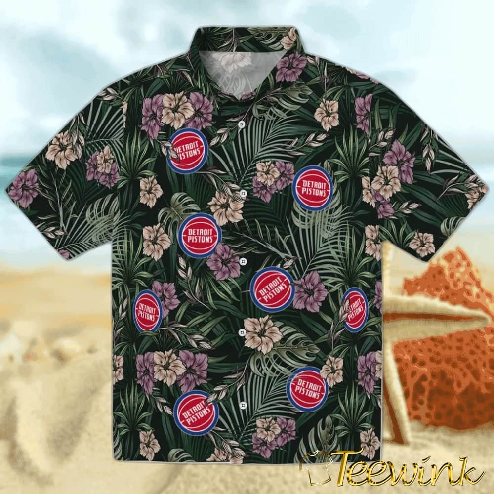Hibiscus Mood Detroit Pistons Hawaiian Shirt