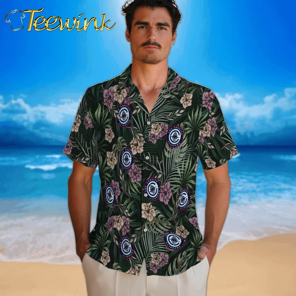 Hibiscus Leaves Pattern Los Angeles Clippers Hawaiian Shirt image 2 Hibiscus Leaves Pattern Los Angeles Clippers Hawaiian Shirt image 2