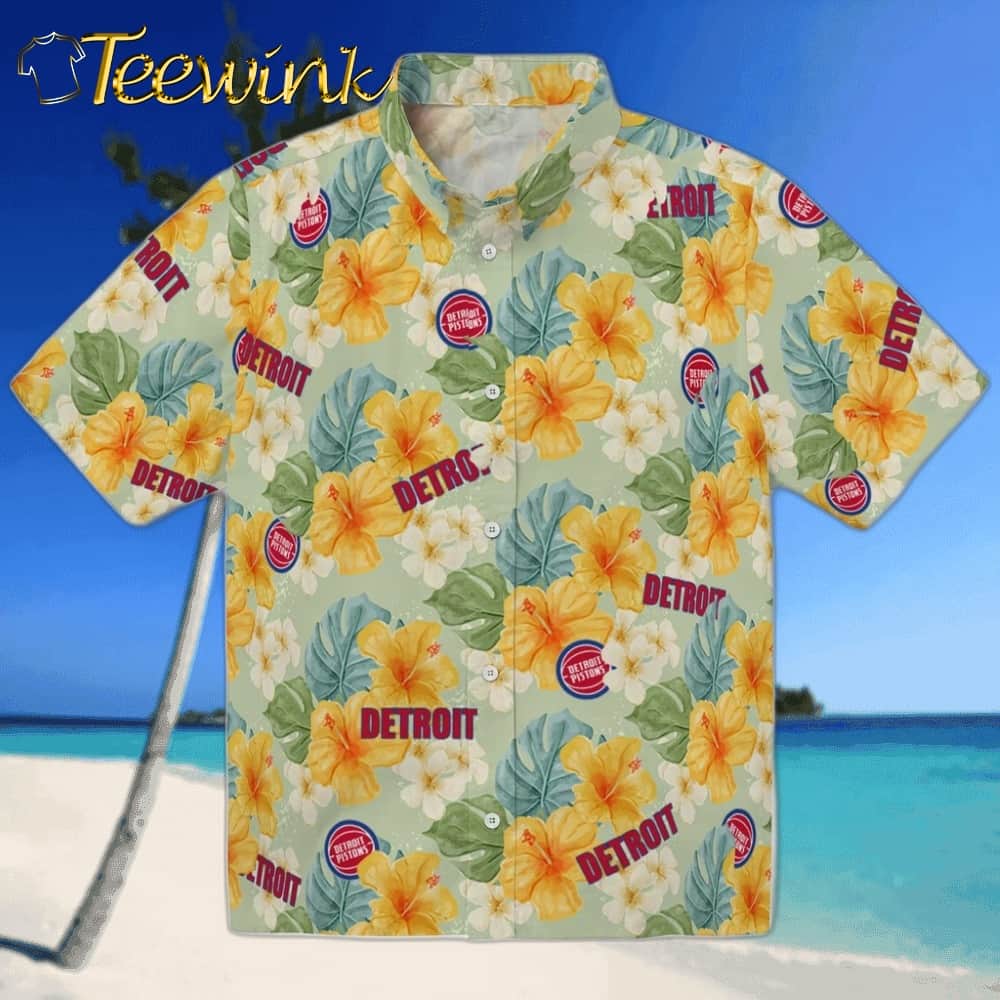 Hibiscus Mood Detroit Pistons Hawaiian Shirt
