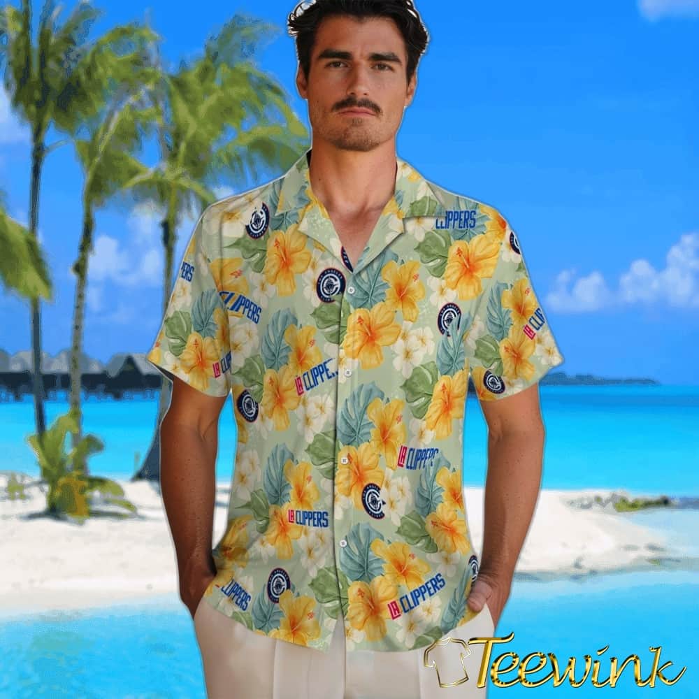 Hibiscus Mood Los Angeles Clippers Hawaiian Shirt image 2 Hibiscus Mood Los Angeles Clippers Hawaiian Shirt image 2