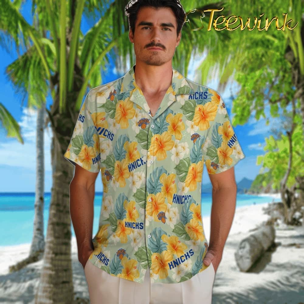 Hibiscus Mood New York Knicks Hawaiian Shirt image 2 Hibiscus Mood New York Knicks Hawaiian Shirt image 2