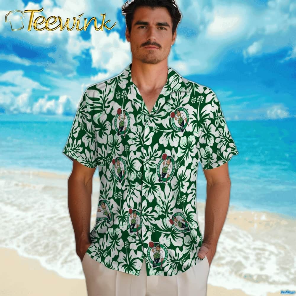 Hibiscus Motif Boston Celtics Hawaiian Shirt image 2 Hibiscus Motif Boston Celtics Hawaiian Shirt image 2