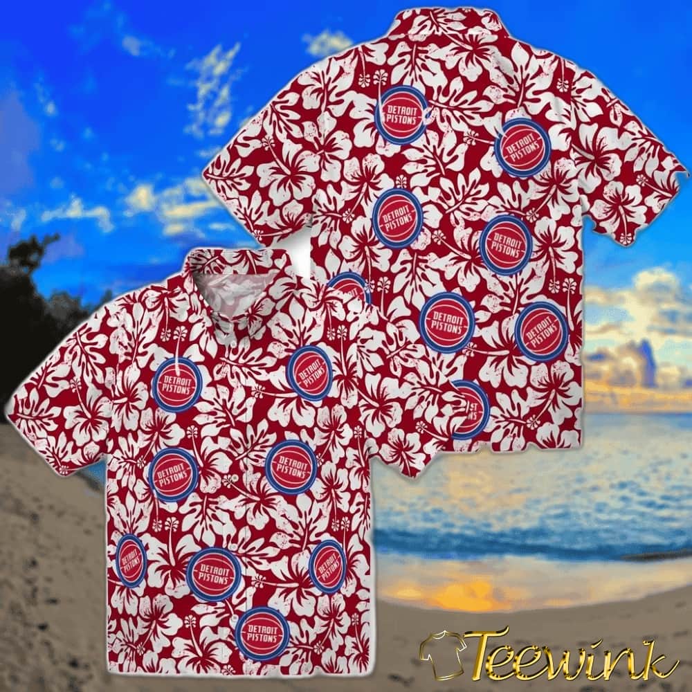 Hibiscus Motif Detroit Pistons Hawaiian Shirt image 3 Hibiscus Motif Detroit Pistons Hawaiian Shirt image 3