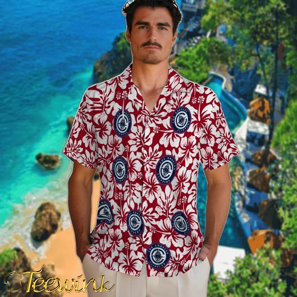 Hibiscus Motif Los Angeles Clippers Hawaiian Shirt image 2 Hibiscus Motif Los Angeles Clippers Hawaiian Shirt image 2