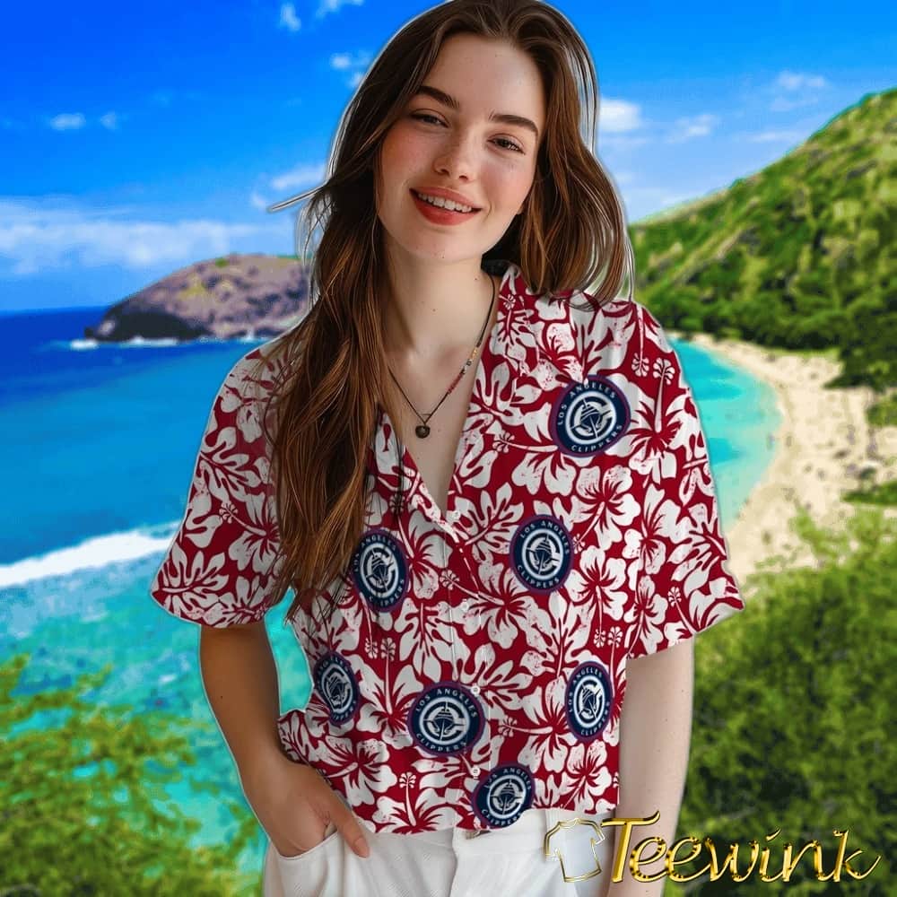 Hibiscus Motif Los Angeles Clippers Hawaiian Shirt image 4 Hibiscus Motif Los Angeles Clippers Hawaiian Shirt image 4