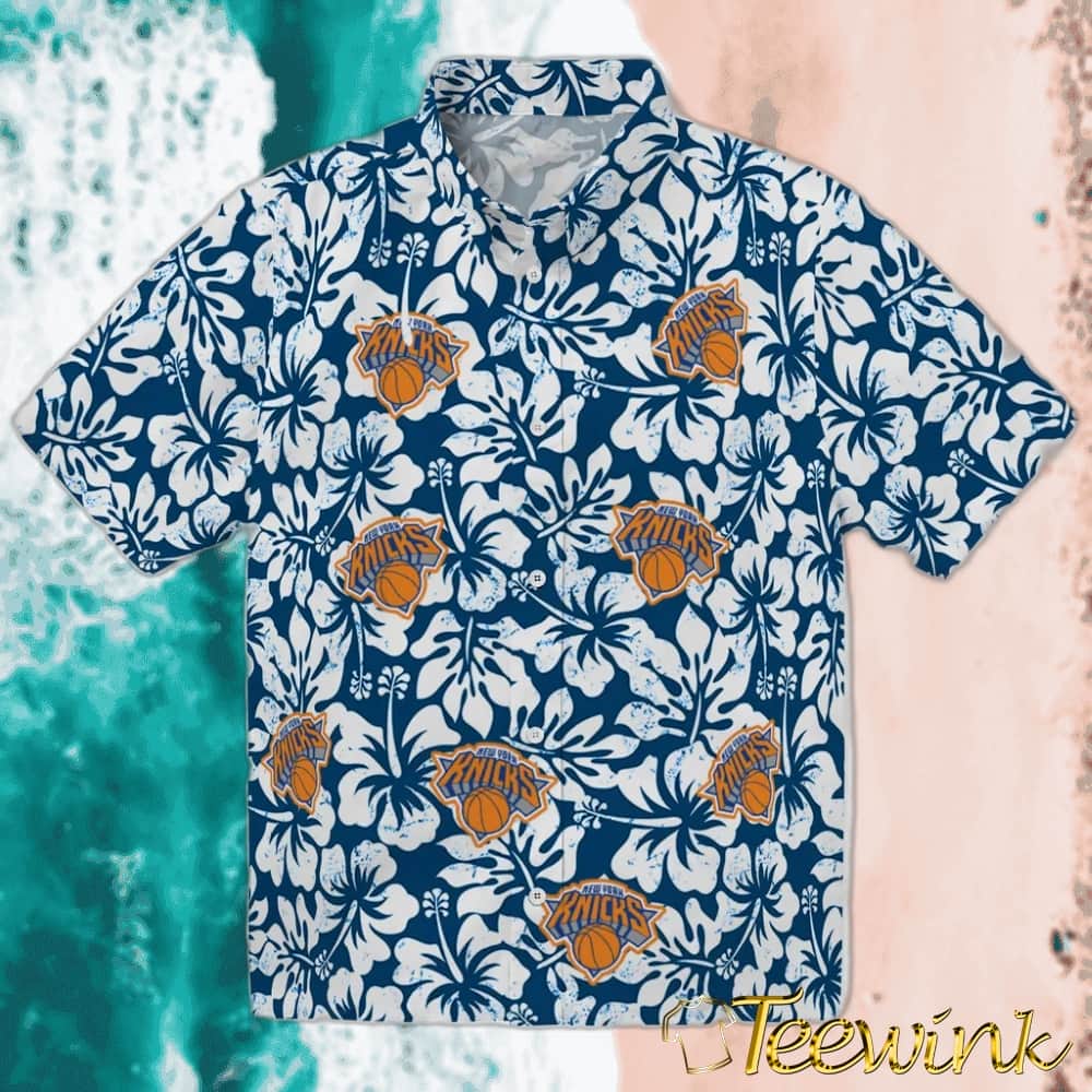 Hibiscus Motif New York Knicks Hawaiian Shirt