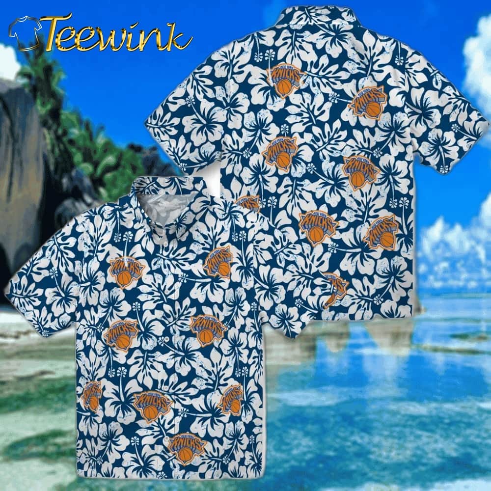 Hibiscus Motif New York Knicks Hawaiian Shirt image 3 Hibiscus Motif New York Knicks Hawaiian Shirt image 3
