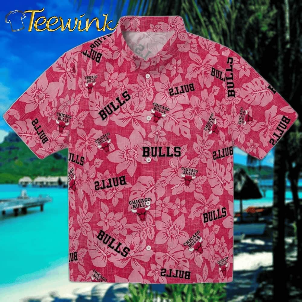 Hibiscus Oasis Chicago Bulls Hawaiian Shirt