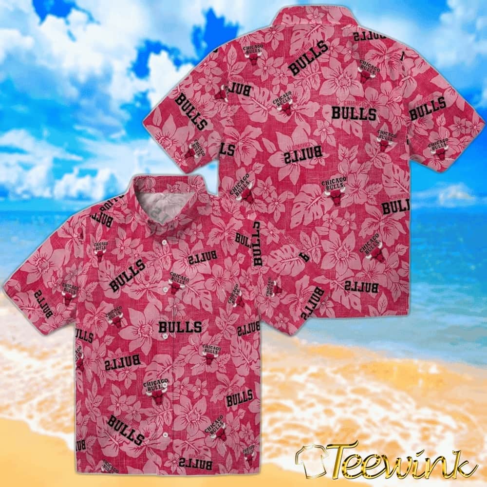 Hibiscus Oasis Chicago Bulls Hawaiian Shirt image 3 Hibiscus Oasis Chicago Bulls Hawaiian Shirt image 3