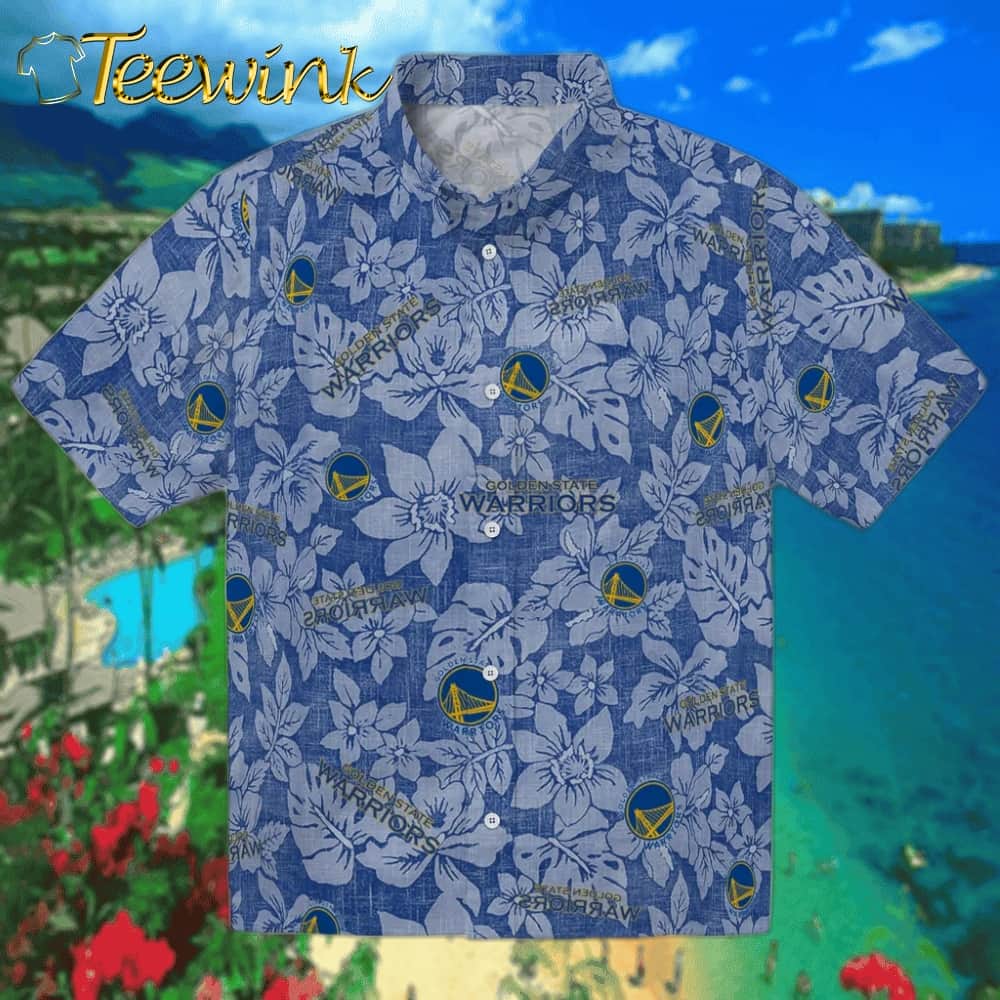 Hibiscus Oasis Golden State Warriors Hawaiian Shirt