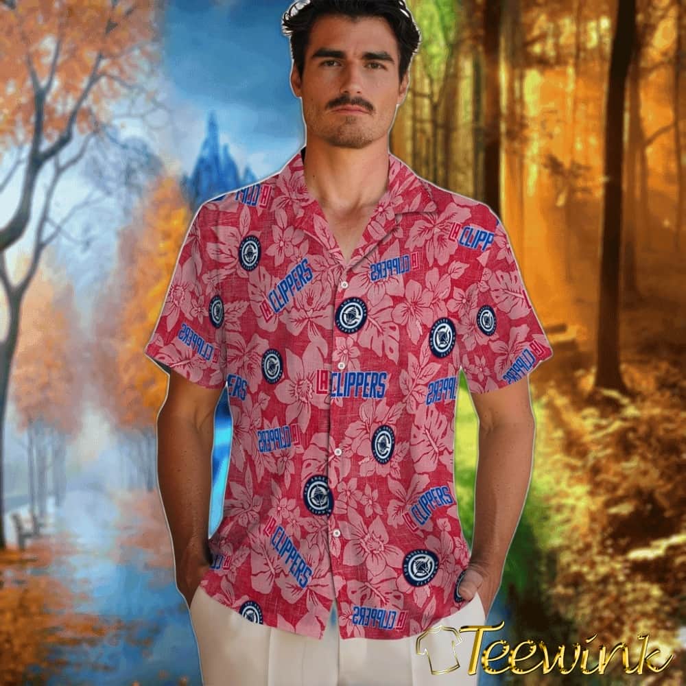 Hibiscus Oasis Los Angeles Clippers Hawaiian Shirt image 2 Hibiscus Oasis Los Angeles Clippers Hawaiian Shirt image 2