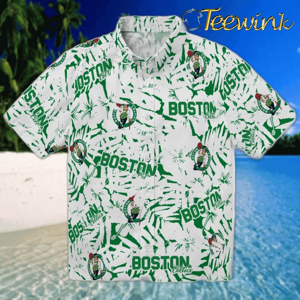 Hibiscus Oasis Boston Celtics Hawaiian Shirt