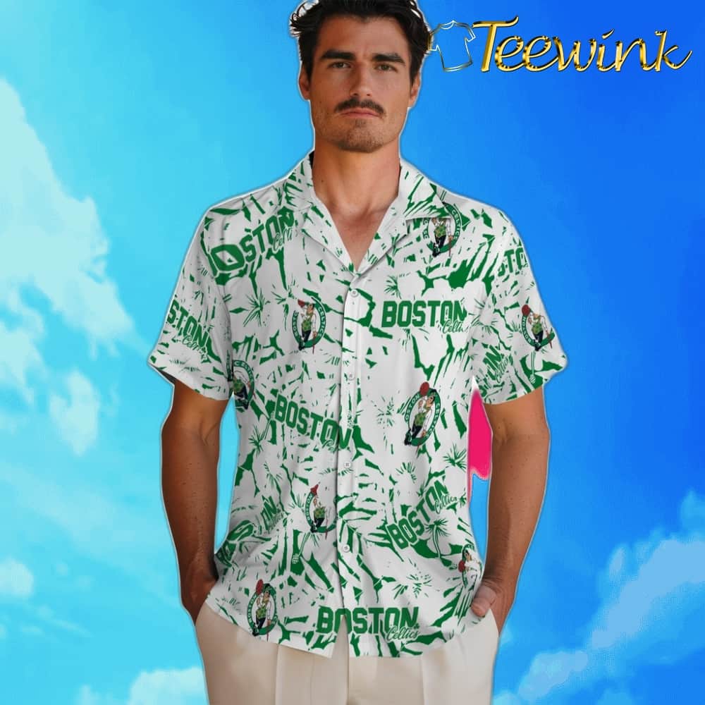 Hibiscus Overlay Boston Celtics Hawaiian Shirt image 2 Hibiscus Overlay Boston Celtics Hawaiian Shirt image 2