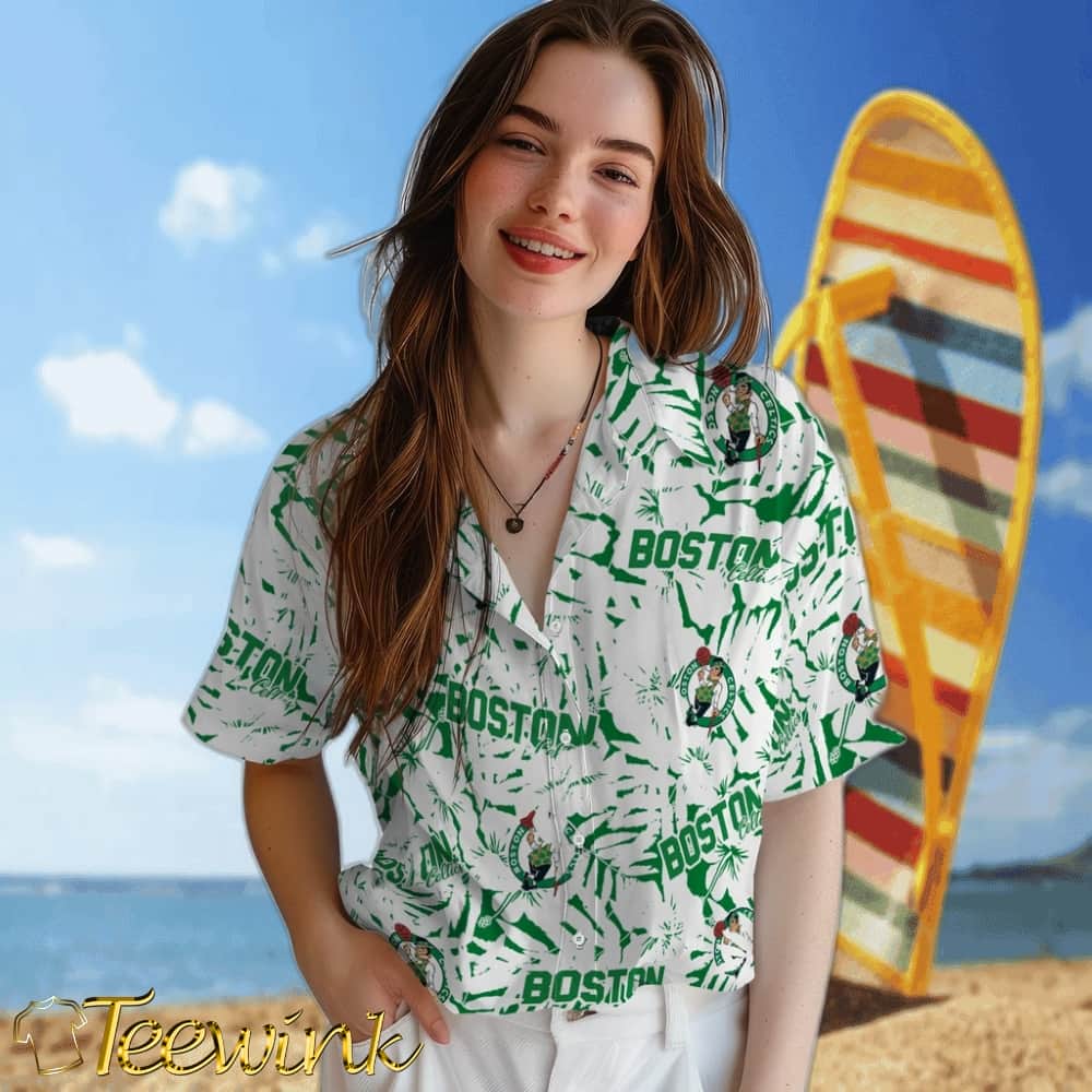 Hibiscus Overlay Boston Celtics Hawaiian Shirt image 4 Hibiscus Overlay Boston Celtics Hawaiian Shirt image 4