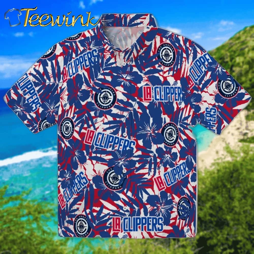 Hibiscus Overlay Los Angeles Clippers Hawaiian Shirt