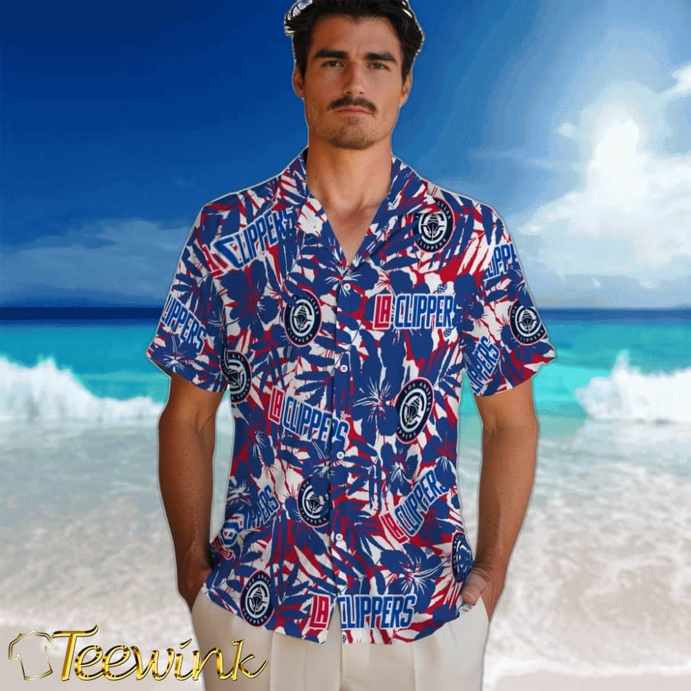 Hibiscus Overlay Los Angeles Clippers Hawaiian Shirt image 2 Hibiscus Overlay Los Angeles Clippers Hawaiian Shirt image 2