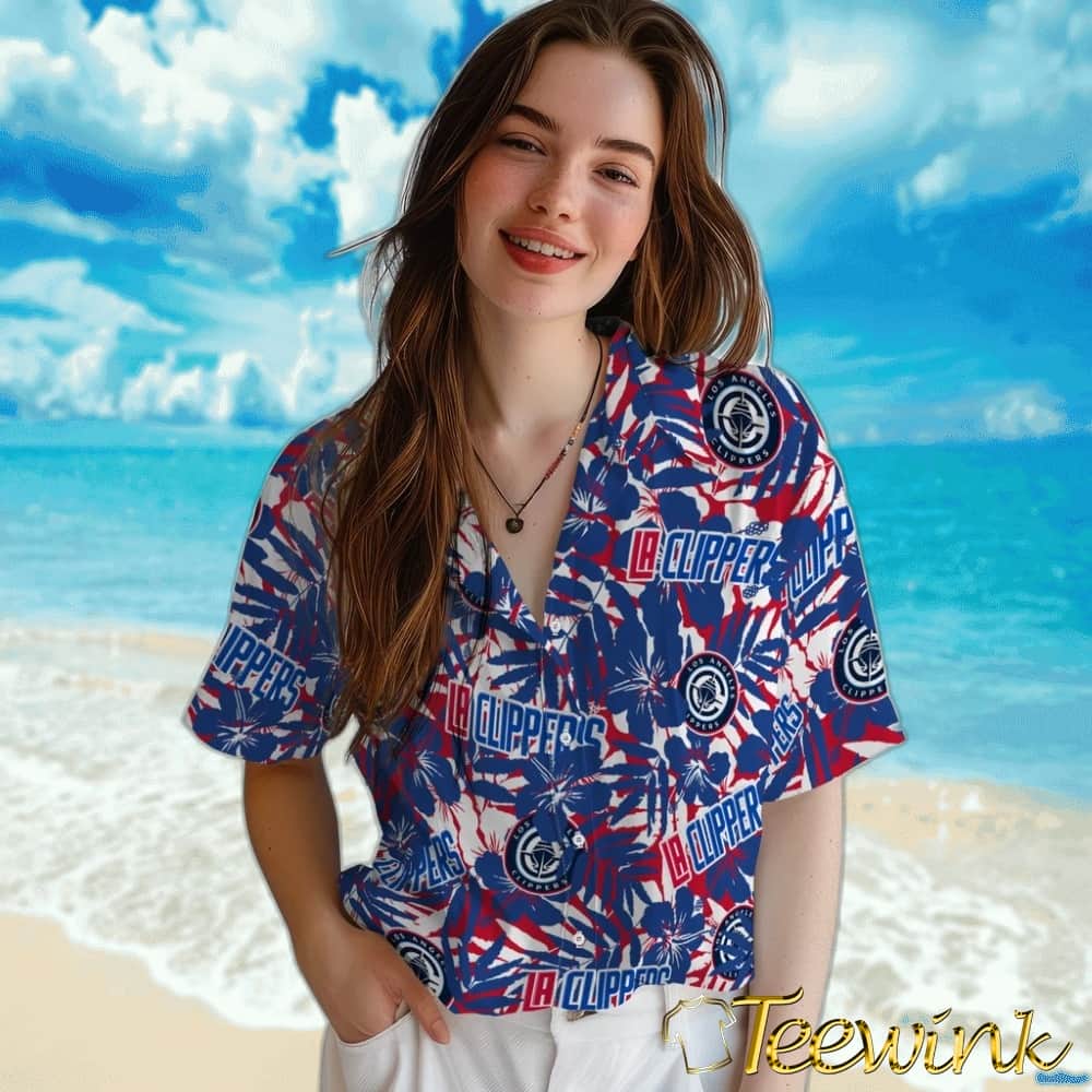 Hibiscus Overlay Los Angeles Clippers Hawaiian Shirt image 4 Hibiscus Overlay Los Angeles Clippers Hawaiian Shirt image 4