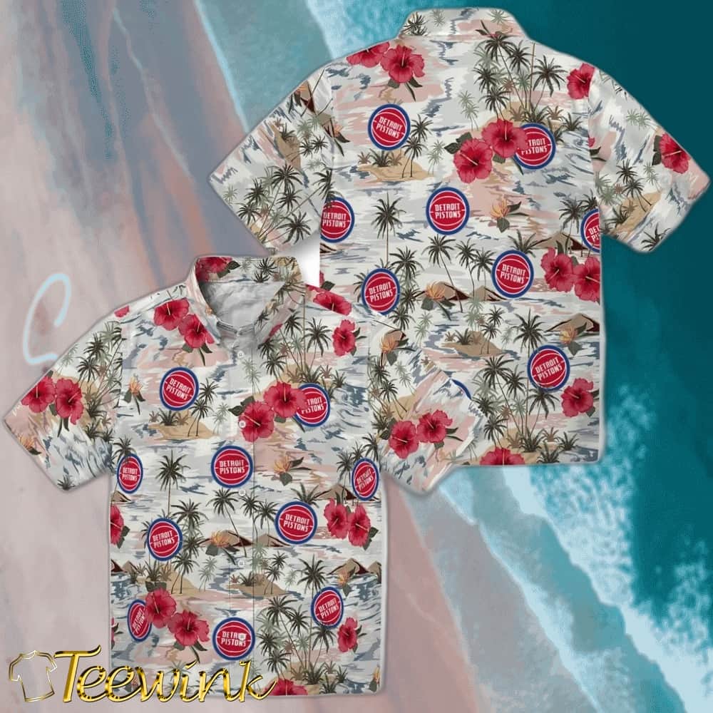 Hibiscus Seaside Detroit Pistons Hawaiian Shirt image 3 Hibiscus Seaside Detroit Pistons Hawaiian Shirt image 3