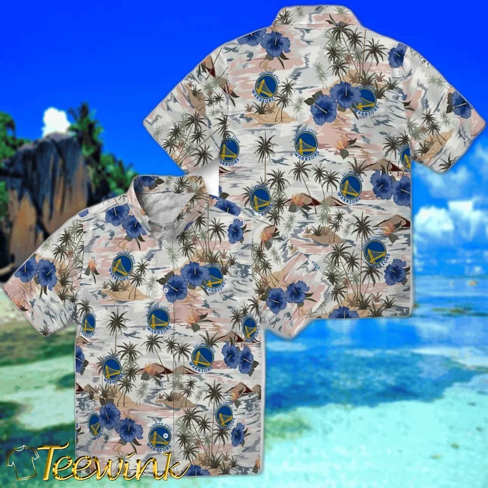 Hibiscus Seaside Golden State Warriors Hawaiian Shirt image 3 Hibiscus Seaside Golden State Warriors Hawaiian Shirt image 3