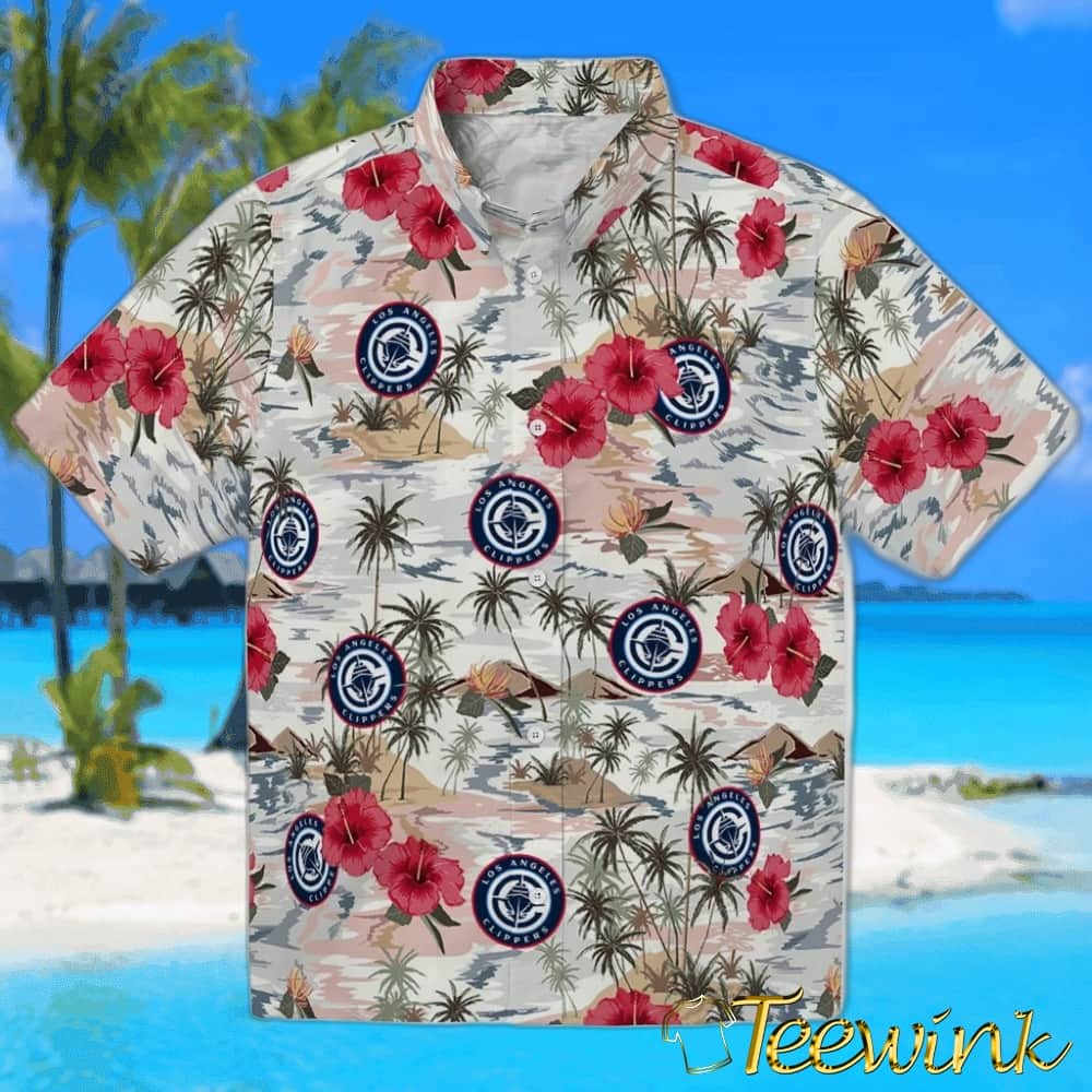 Hibiscus Seaside Los Angeles Clippers Hawaiian Shirt