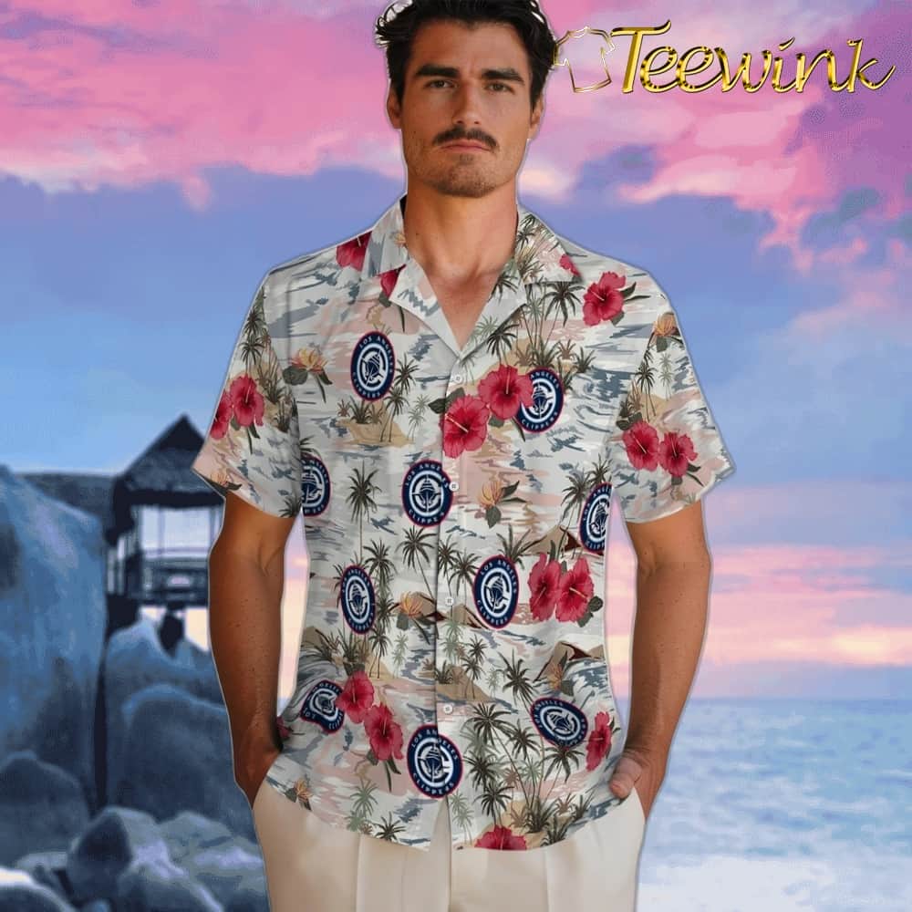 Hibiscus Seaside Los Angeles Clippers Hawaiian Shirt image 2 Hibiscus Seaside Los Angeles Clippers Hawaiian Shirt image 2