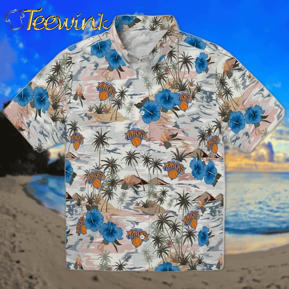 Hibiscus Seaside New York Knicks Hawaiian Shirt