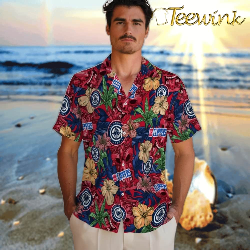 Hibiscus Tiki Jungle Los Angeles Clippers Hawaiian Shirt image 2 Hibiscus Tiki Jungle Los Angeles Clippers Hawaiian Shirt image 2