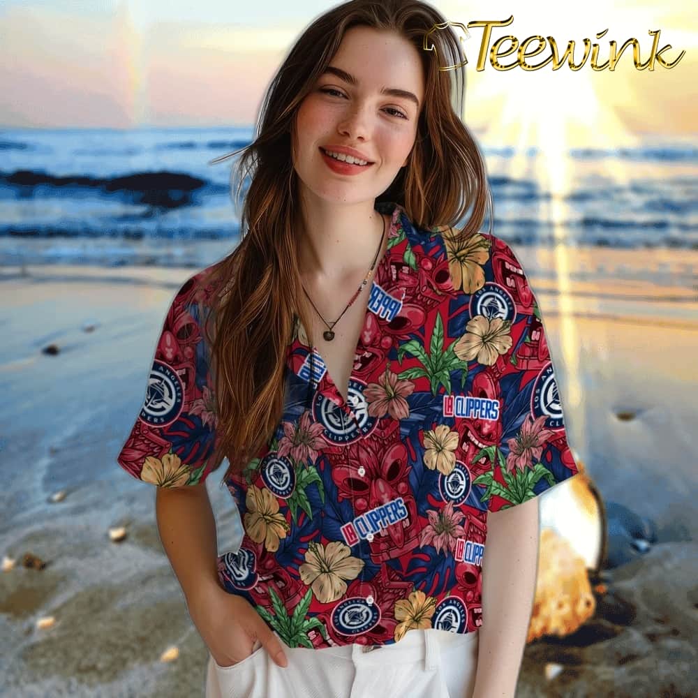 Hibiscus Tiki Jungle Los Angeles Clippers Hawaiian Shirt image 4 Hibiscus Tiki Jungle Los Angeles Clippers Hawaiian Shirt image 4