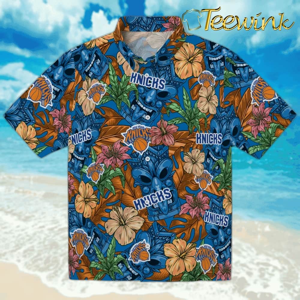 Hibiscus Seaside New York Knicks Hawaiian Shirt
