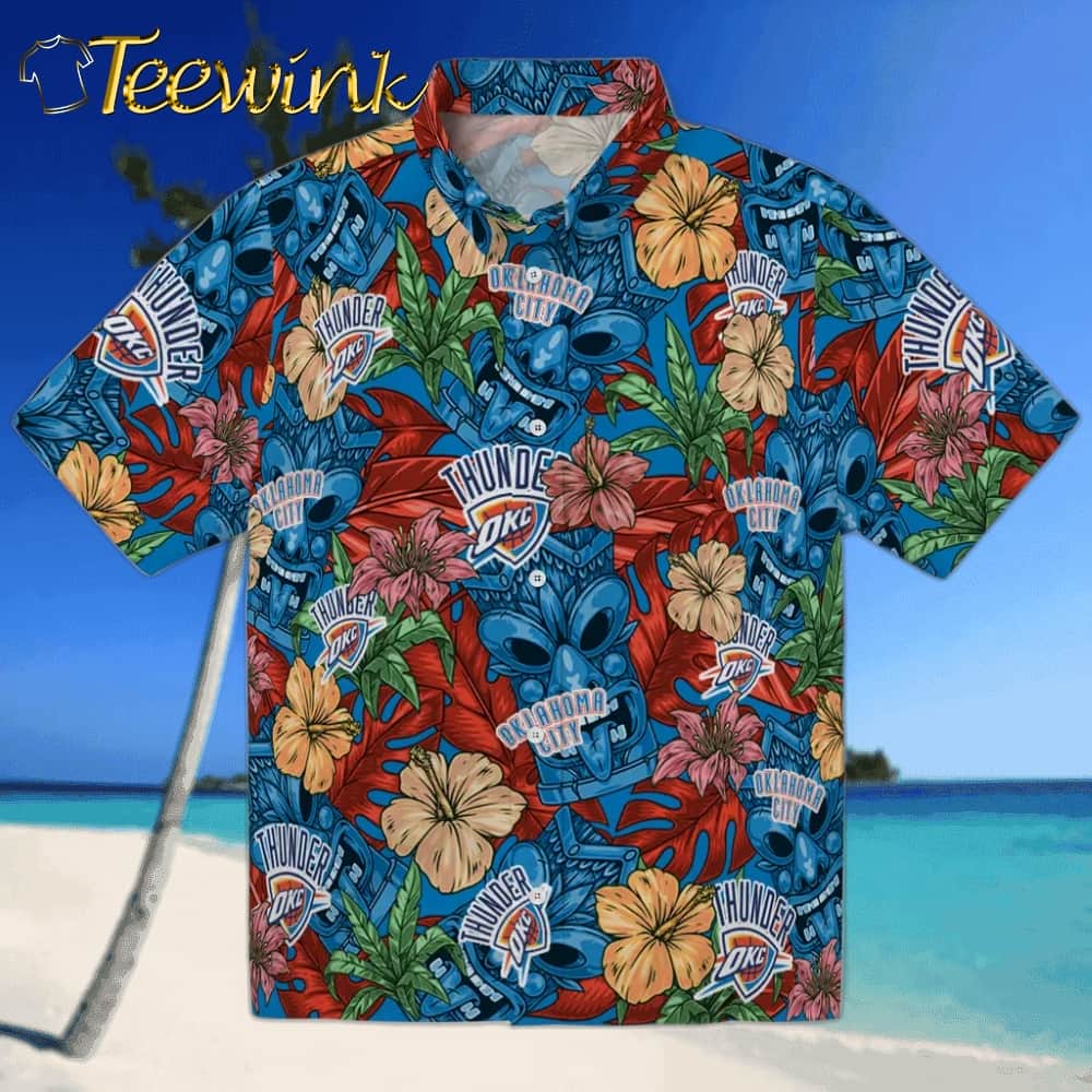 Hibiscus Tropics Oklahoma City Thunder Hawaiian Shirt