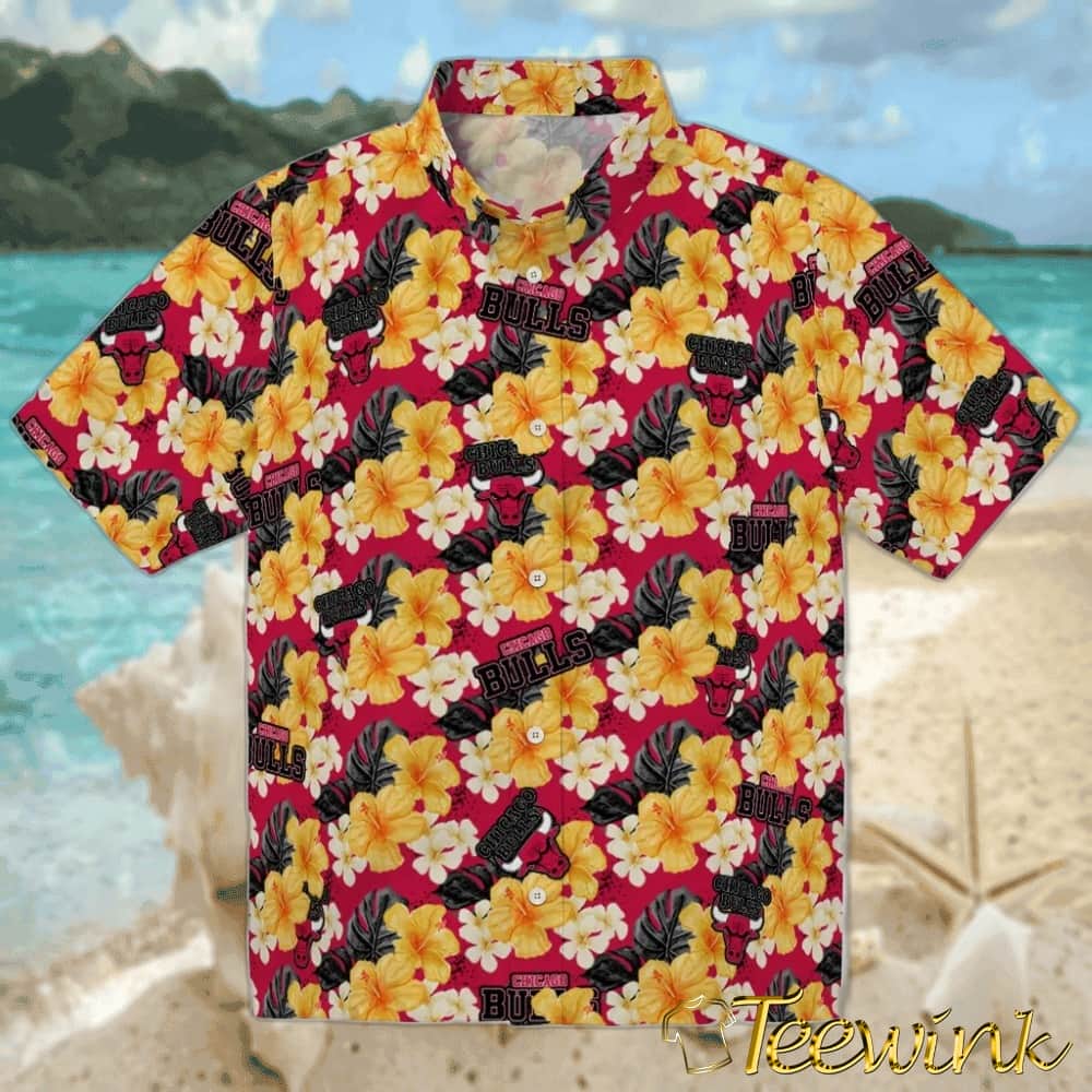 Hibiscus Tropics Chicago Bulls Hawaiian Shirt