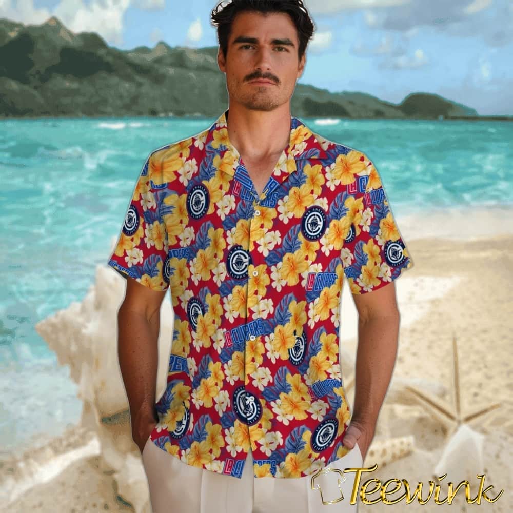 Hibiscus Tropics Los Angeles Clippers Hawaiian Shirt image 2 Hibiscus Tropics Los Angeles Clippers Hawaiian Shirt image 2