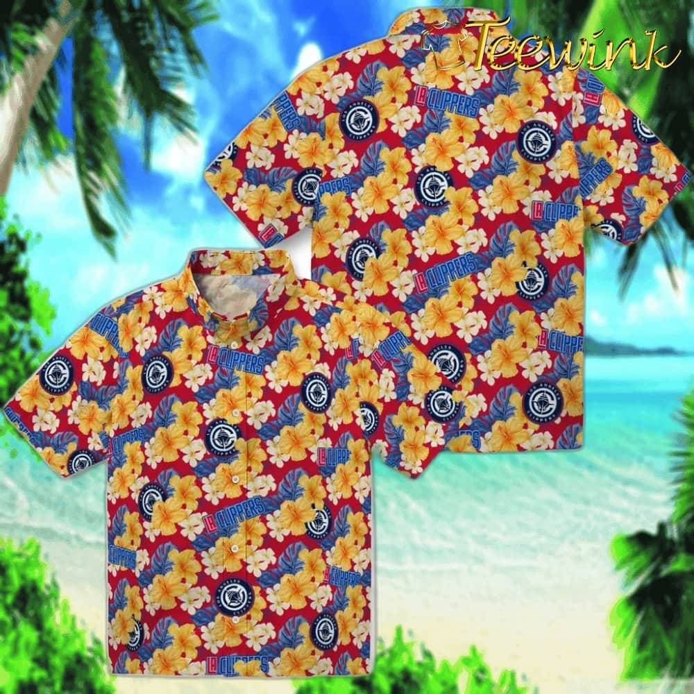 Hibiscus Tropics Los Angeles Clippers Hawaiian Shirt image 3 Hibiscus Tropics Los Angeles Clippers Hawaiian Shirt image 3