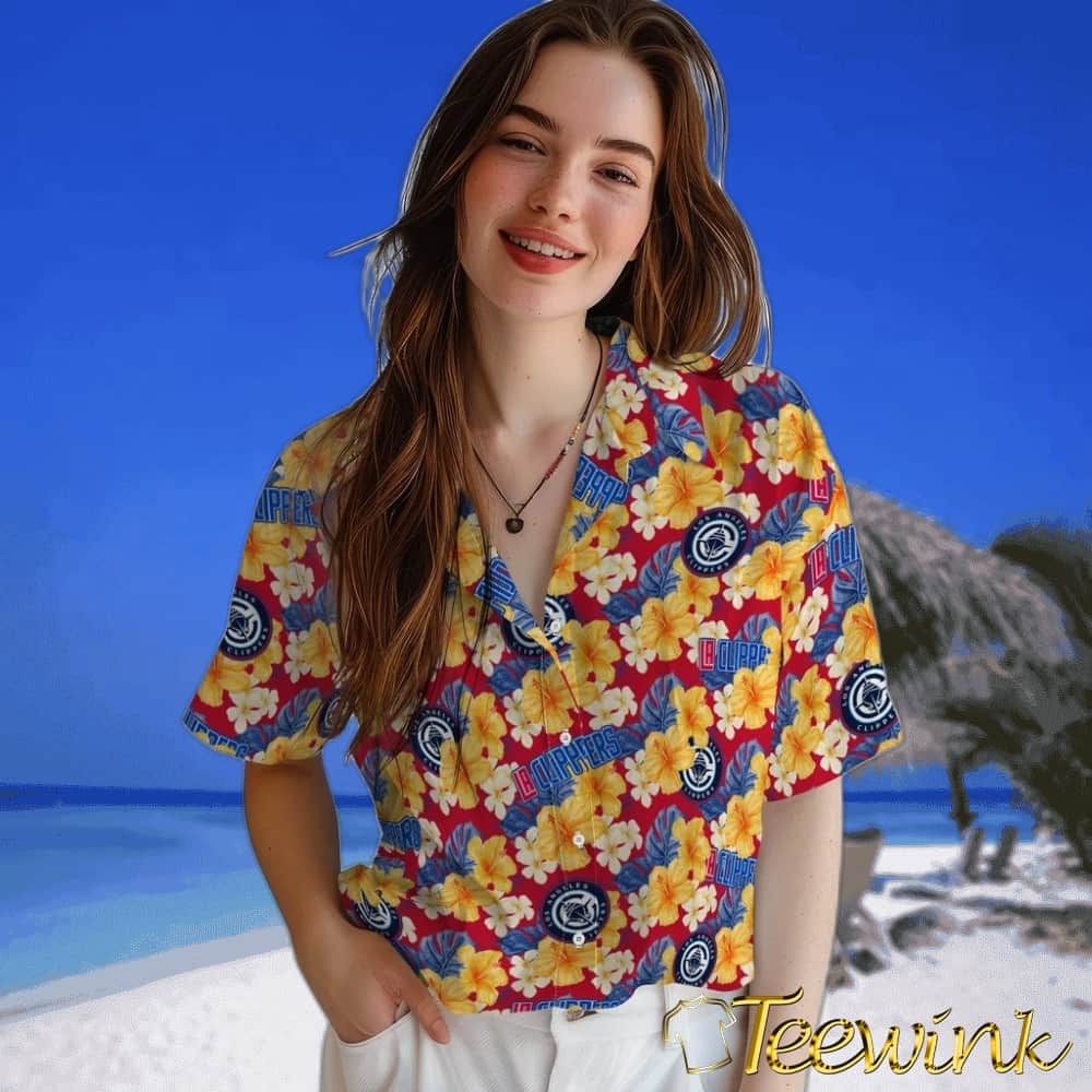 Hibiscus Tropics Los Angeles Clippers Hawaiian Shirt image 4 Hibiscus Tropics Los Angeles Clippers Hawaiian Shirt image 4