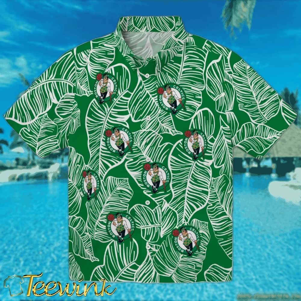 Hibiscus Tropics Boston Celtics Hawaiian Shirt