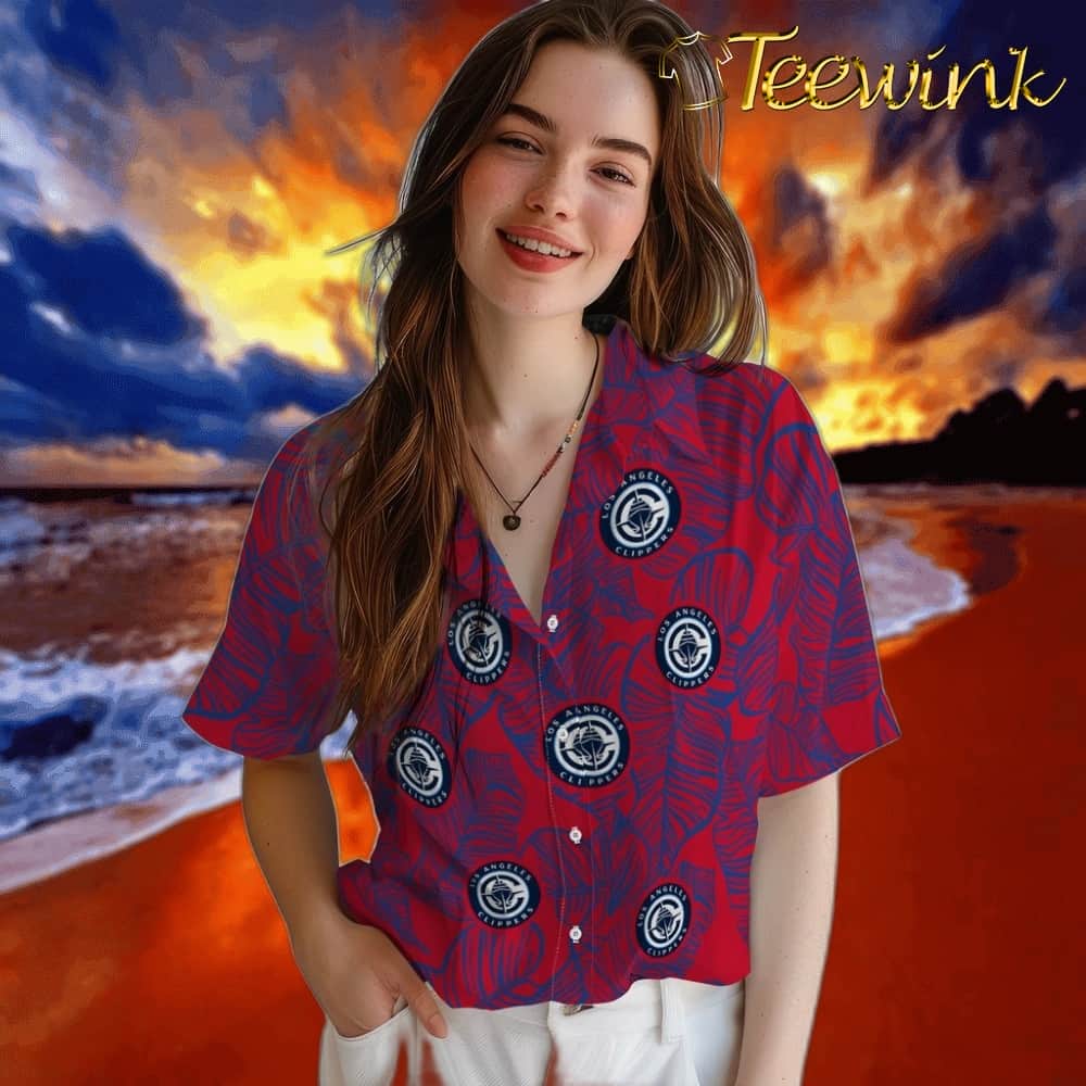 Leaf Outline Los Angeles Clippers Hawaiian Shirt image 4 Leaf Outline Los Angeles Clippers Hawaiian Shirt image 4
