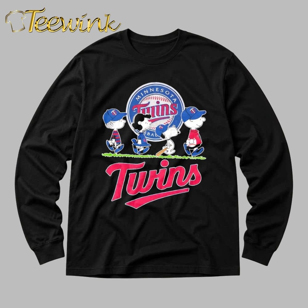 Minnesota Twins x Peanuts Snoopy and friends baseball road Shirt image 3 Minnesota Twins x Peanuts Snoopy and friends baseball road Shirt image 3