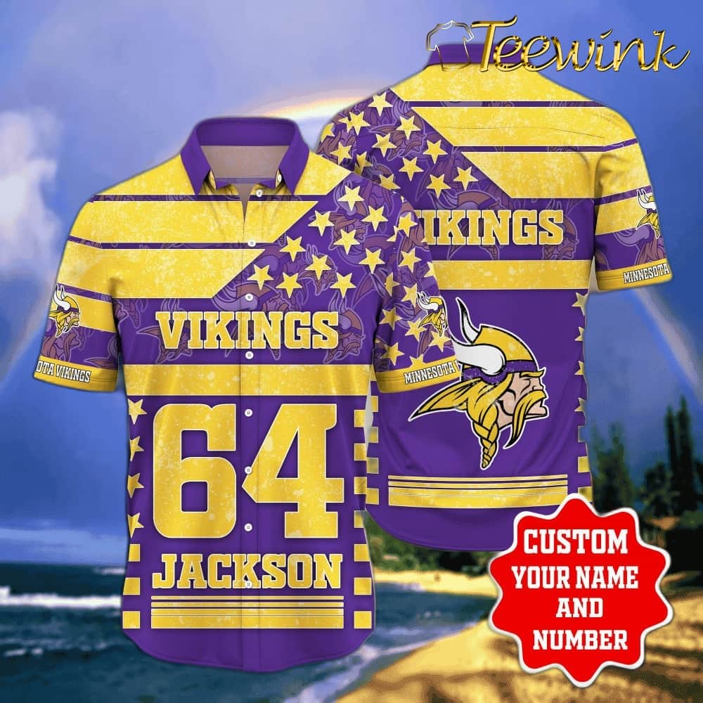 Minnesota Vikings All-Star Custom Jersey Hawaiian Shirt