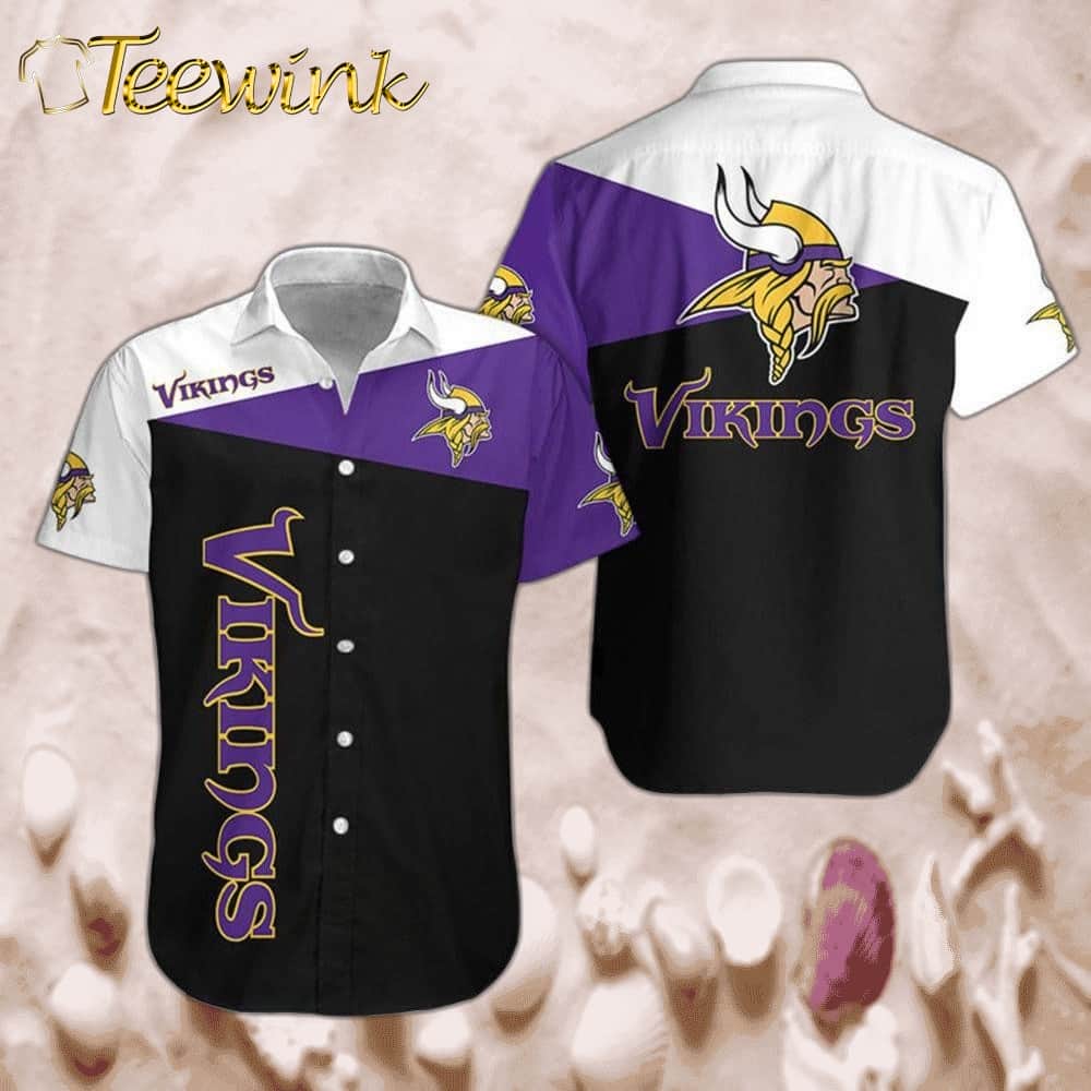 Minnesota Vikings Bold Chevron Hawaiian Shirt