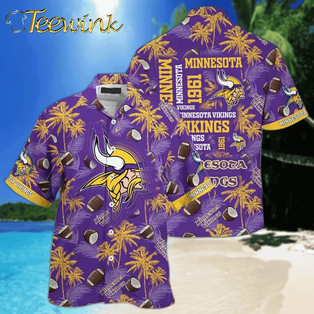 Minnesota Vikings Coconut Football Hawaiian Shirt
