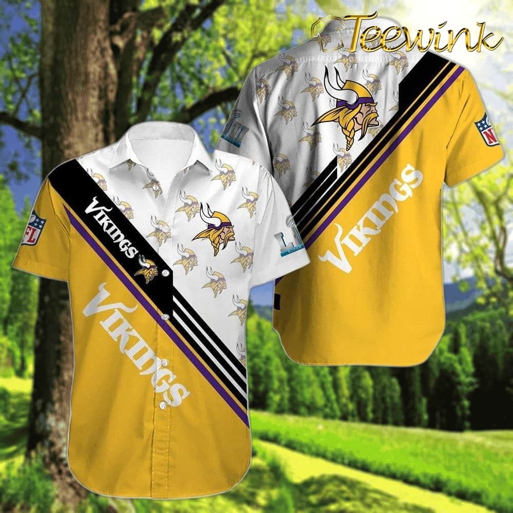 Minnesota Vikings Diagonal Pride Hawaiian Shirt