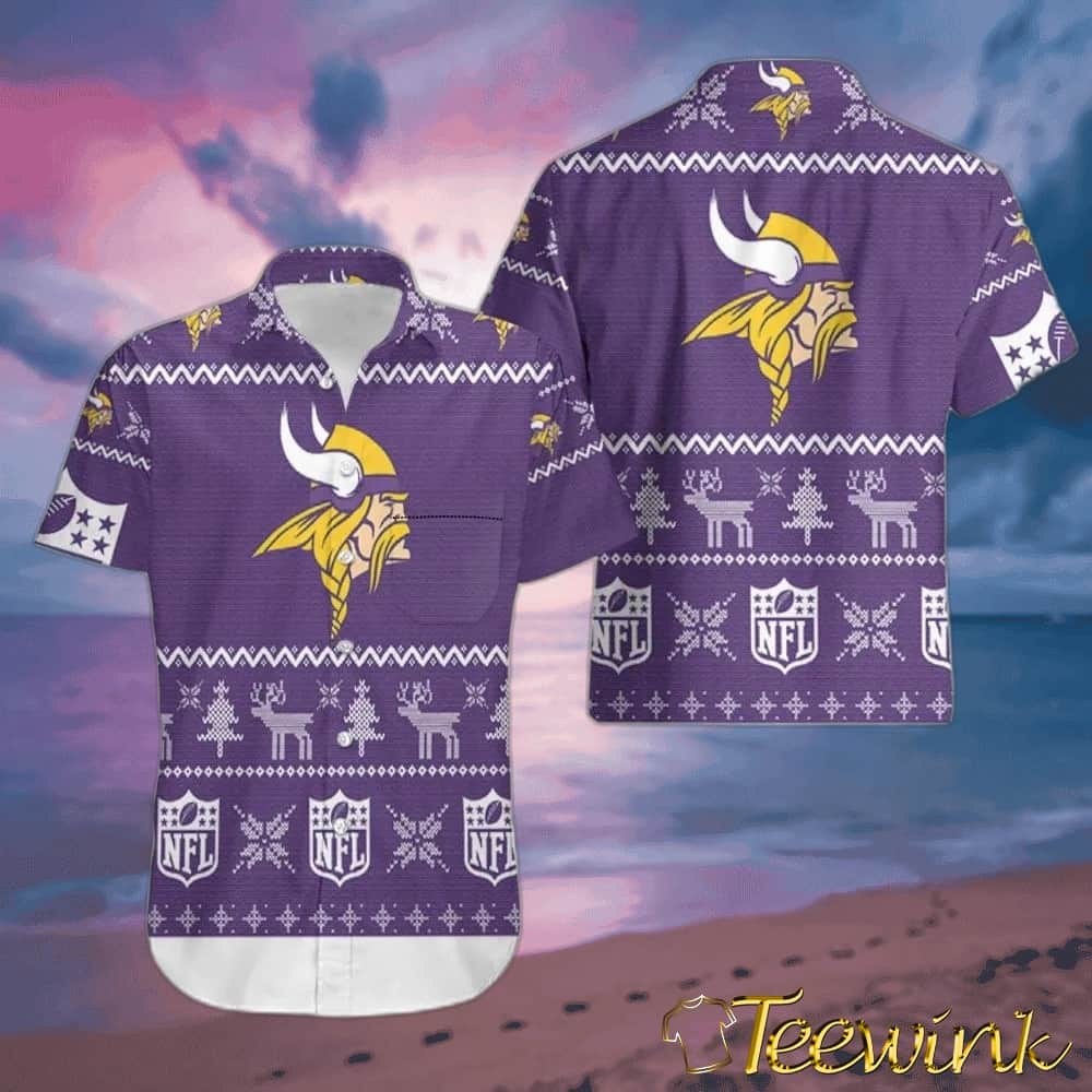 Minnesota Vikings Diagonal Stripes Hawaiian Shirt Minnesota Vikings Diagonal Stripes Hawaiian Shirt