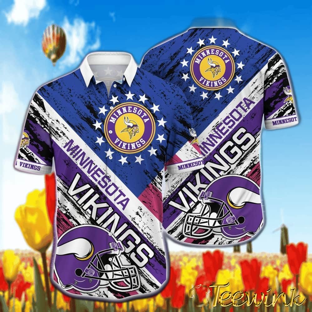 Minnesota Vikings Flamingo Sunset Hawaiian Shirt