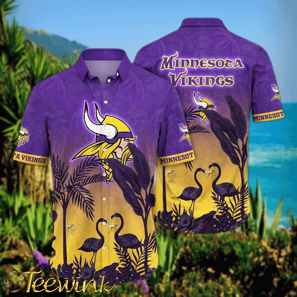 Minnesota Vikings Floral Burst Hawaiian Shirt Minnesota Vikings Floral Burst Hawaiian Shirt