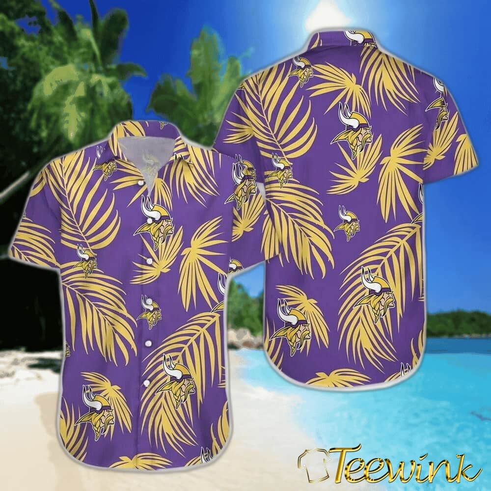 Minnesota Vikings Golden Palm Breeze Hawaiian Shirt