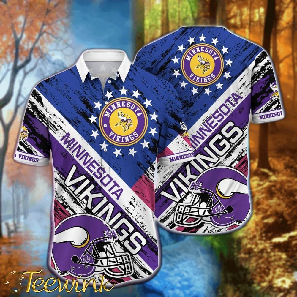 Minnesota Vikings Gridiron Glory Hawaiian Shirt