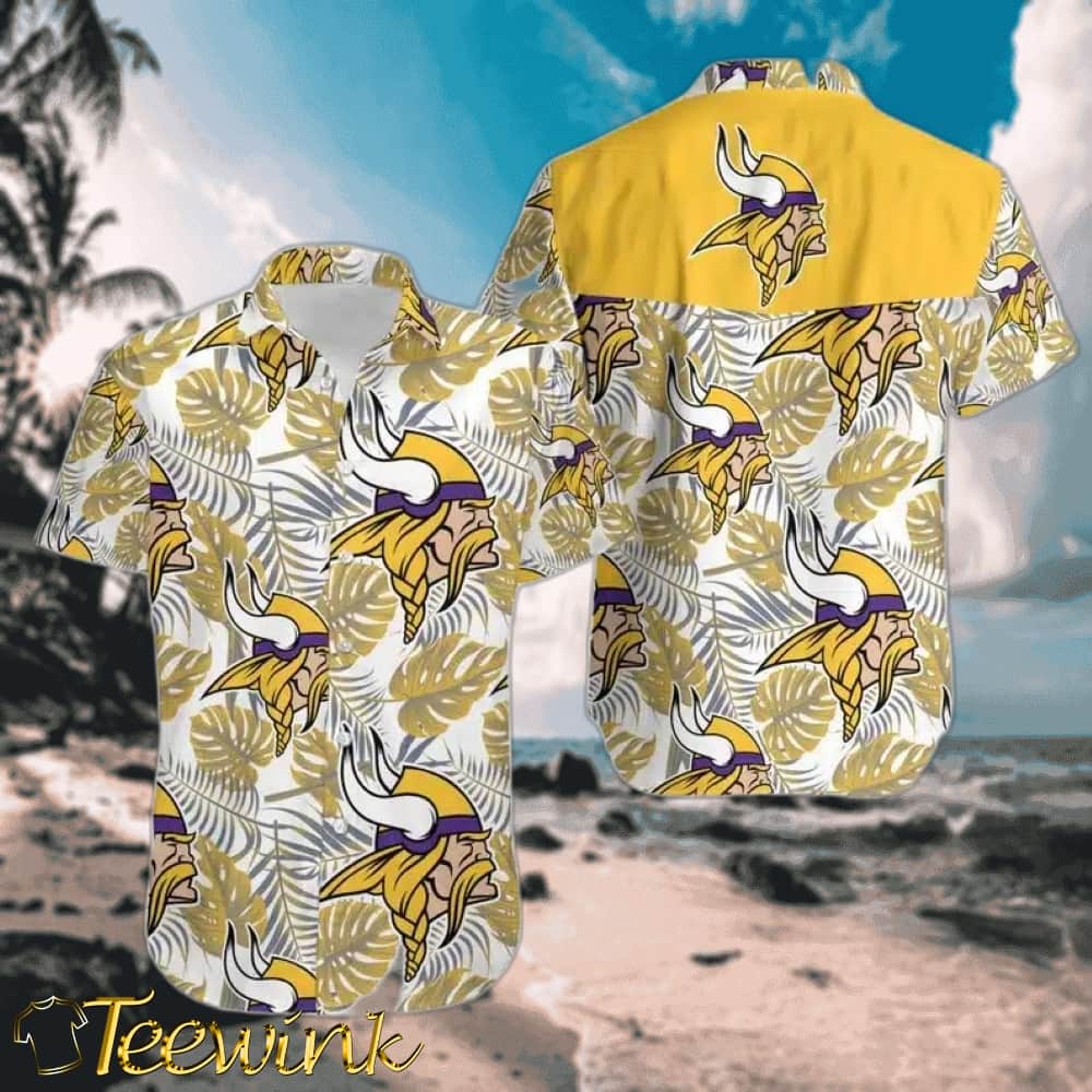 Minnesota Vikings Jungle Night Hawaiian Shirt Minnesota Vikings Jungle Night Hawaiian Shirt