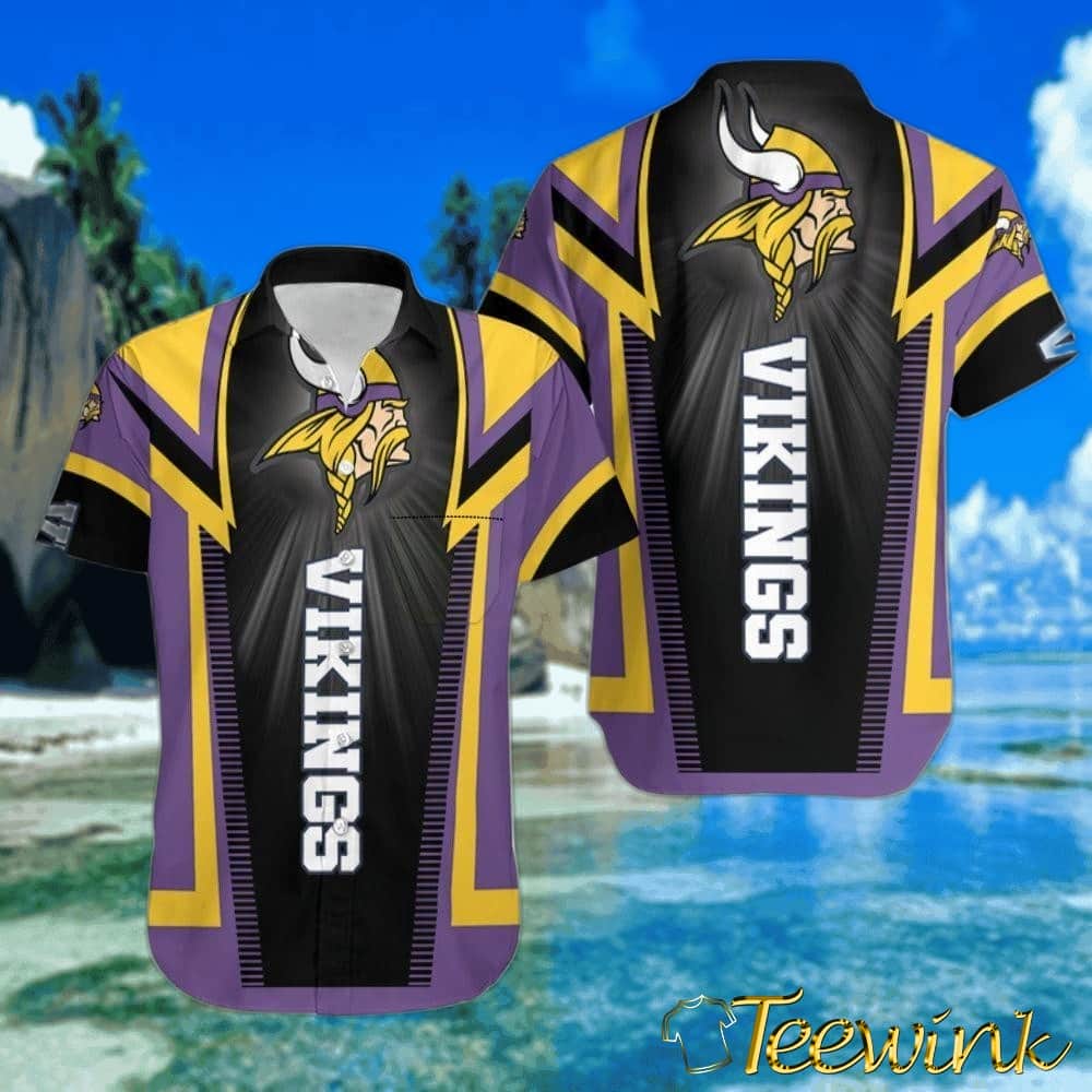 Minnesota Vikings Leaf Burst Hawaiian Shirt Minnesota Vikings Leaf Burst Hawaiian Shirt