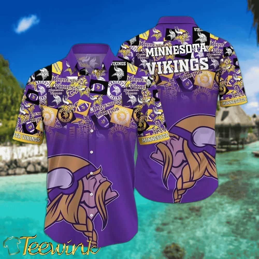 Minnesota Vikings Lightning Bolt Hawaiian Shirt