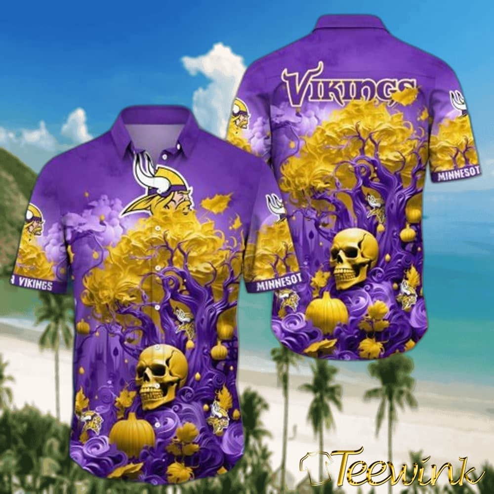 Minnesota Vikings Night Bloom Hawaiian Shirt
